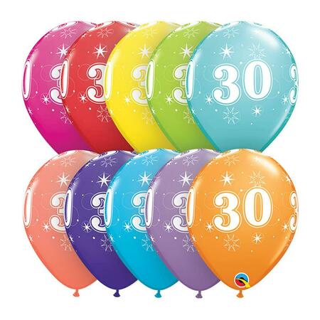 MAYFLOWER DISTRIBUTING 11 in. 30th Birthday A Round Latex Balloon 85936